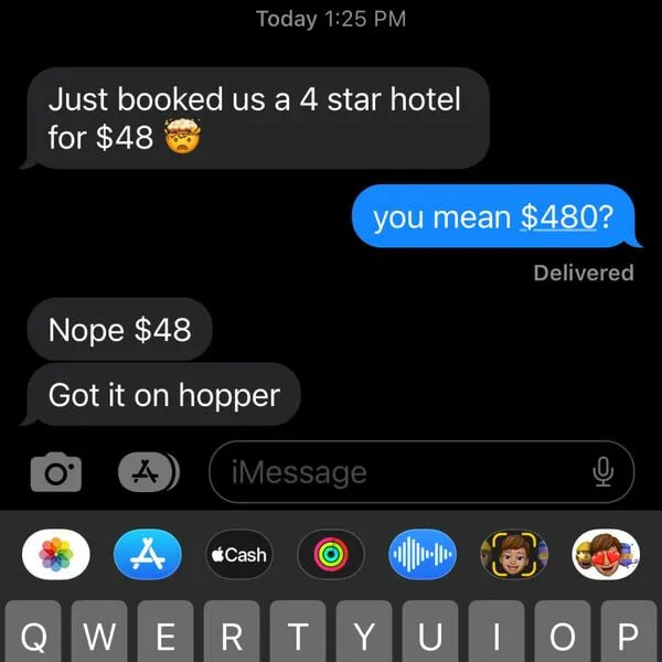 Реклама Hopper (аналог Booking)