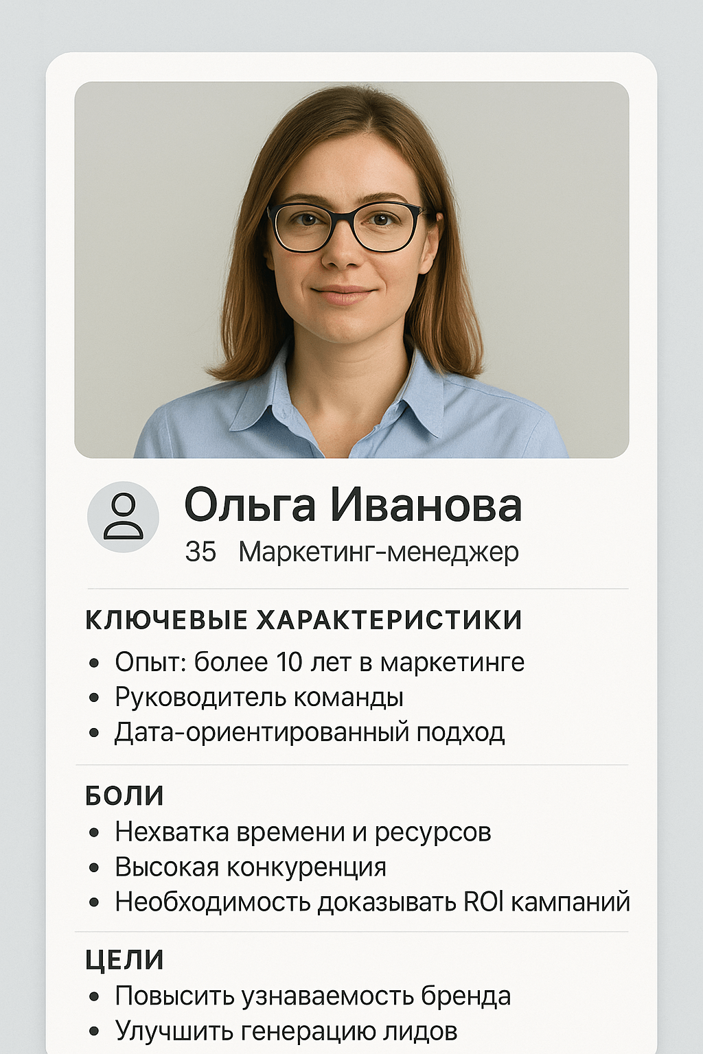 пример портрета клиента